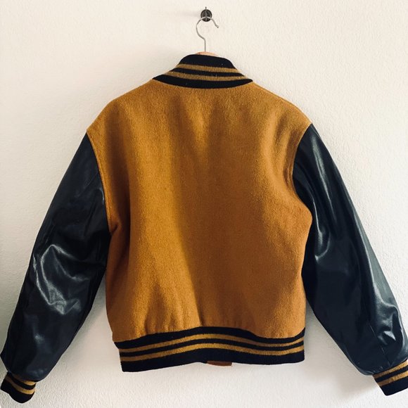 Modern Vintage Wool & Leather Letterman Varsity Jacket - Picture 6 of 6
